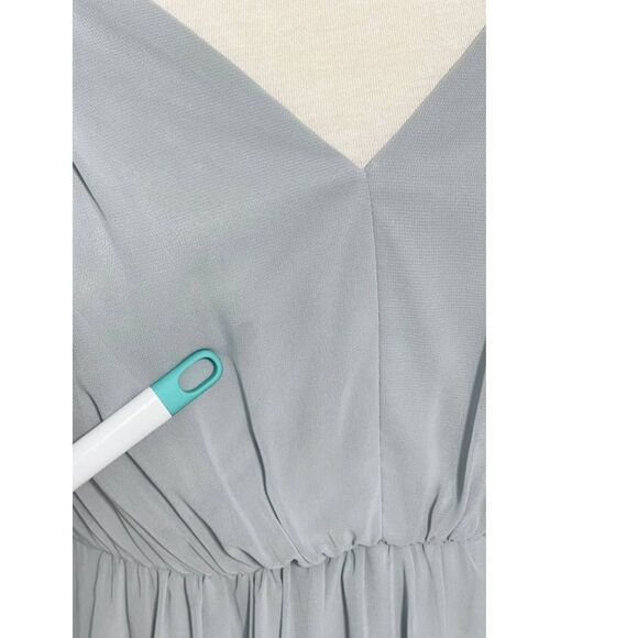 Asos Kate Lace Maxi Dress Gown Eyelash Lace V-Neck Short Sleeves Baby Blue 6 - Picture 11 of 16